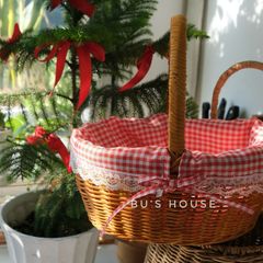 Giỏ mây picnic nhỏ xinh phụ kiện chụp ảnh dã ngoại, noel, decor tết
