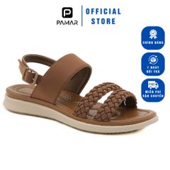 Sandal Nữ Hãng Siketu Đế Bằng Thời Trang, Dễ Chịu - Giày Phù Hợp Đi Làm, Đi Học, Đi Chơi, Màu Nâu-Xanh- Be