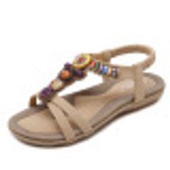 Dép Sandal Bohemian Phong Cách Dân Tộc Mùa Hè 2025 Cho Nữ - Dép Đính Hạt Cổ Điển Cỡ Lớn Tiện Dụng Bãi Biển
