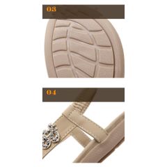 Giày Sandal Nữ Đế Bằng Siketu 2024 - Thời Trang Hoa Viền Đính Đá, Quai Hậu Co Giãn Dễ Di Chuyển, Đi Học, Đi Làm, Đi Chơi