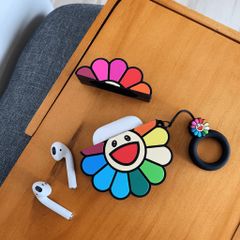 Vỏ Bọc AirPods Pro Silicon Dẻo - Thiết Kế Hoa Cười Sắc Mầu - Phụ Kiện Giá Rẻ Cho Tai Nghe AirPods 1 2 ᴄᴀꜱᴇ ᴀɪʀᴘᴏᴅ