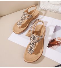 Giày Sandal Nữ SIKETU Đính Hạt Sang Trọng - Dép Kẹp Êm Nhẹ Phong Cách Âu Mỹ Thích Hợp Đi Làm, Đi Chơi, Dạo Phố
