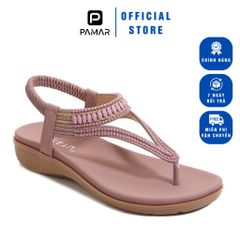 Giày Sandal Nữ Siketu, Dép Xỏ Ngón Quai Hậu Đế Bệt, Đế Cao 3cm Thời Trang Đi Học, Đi Làm, Đi Chơi - Màu Xanh Đậm, Hồng Tím