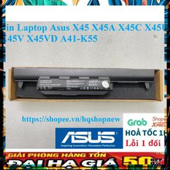 Pin Laptop Chính Hãng Asus X45/X45A/X45C/X45U/X45V/X45VD A41-K55 - 6 Cell Đen, Bảo Hành Đổi Mới 100%