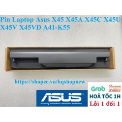 Pin Laptop Chính Hãng Asus X45/X45A/X45C/X45U/X45V/X45VD A41-K55 - 6 Cell Đen, Bảo Hành Đổi Mới 100%