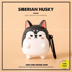 Vỏ Bọc AirPods Chó Shiba Bằng Silicon Dẻo - Phụ Kiện Hộp Sạc Tai Nghe AirPods 1 2 Chất Lượng Cao