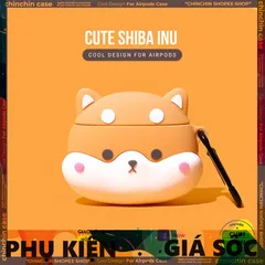 Vỏ Bọc AirPods Chó Shiba Inu - Case Silicon Mềm Cho Tai Nghe AirPods 1 2 PRO - Phụ Kiện Dễ Thương Chính Hãng