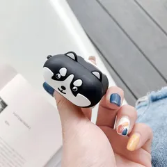 Vỏ Bọc AirPods Chó Husky Nằm Bằng Silicon Mềm - Phụ Kiện Tai Nghe AirPods 1 2 PRO Chất Lượng Cao