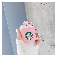 Vỏ Bọc AirPods Silicon Dẻo Hình Cốc Kem Starbuck Hồng - Phụ Kiện Tai Nghe AirPods 1 2 Pro Siêu Cute