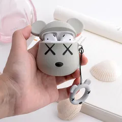 Vỏ Bọc Tai Nghe Không Dây Gấu Mắt X Kaws - Case Silicon Dễ Thương Cho Airpods 1 2 I11 I12 - Phụ Kiện Chất Lượng Cao