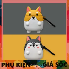 Vỏ Bọc AirPods Chó Shiba - Case Silicon Dẻo Cho Hộp Sạc Tai Nghe AirPods 1 2, Phụ Kiện Thời Trang Chó Cưng