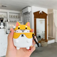 Vỏ Bọc AirPods Chó Shiba - Case Silicon Dẻo Cho Hộp Sạc Tai Nghe AirPods 1 2, Phụ Kiện Thời Trang Chó Cưng