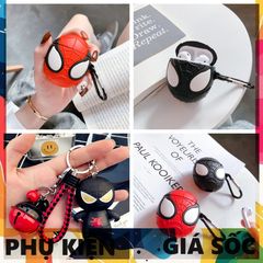 Móc Khóa Người Nhện Cực Chất Kèm Vỏ Case Airpod 1 2 Đồng Bộ Phong Cách, Thiết Kế Nhỏ Nhắn, Silicon Mềm Dễ Tháo Lắp