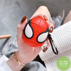 Móc Khóa Người Nhện Cực Chất Kèm Vỏ Case Airpod 1 2 Đồng Bộ Phong Cách, Thiết Kế Nhỏ Nhắn, Silicon Mềm Dễ Tháo Lắp