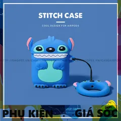 Vỏ Bọc Airpods Silicon Dẻo (Stitch Xanh) Cho Tai Nghe AirPods 1 2 PRO - Phụ Kiện Thời Trang Đáng Yêu