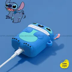 Vỏ Bọc Airpods Silicon Dẻo (Stitch Xanh) Cho Tai Nghe AirPods 1 2 PRO - Phụ Kiện Thời Trang Đáng Yêu