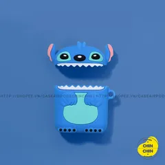 Vỏ Bọc Airpods Silicon Dẻo (Stitch Xanh) Cho Tai Nghe AirPods 1 2 PRO - Phụ Kiện Thời Trang Đáng Yêu