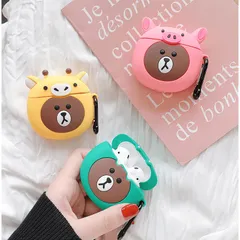 Vỏ Bọc Silicon Dẻo Airpod Gấu Nâu Dễ Thương - Phụ Kiện Hộp Sạc Tai Nghe AirPods 1 2 Chất Lượng Cao