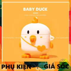 Vỏ Bọc AirPods Silicon Hình Vịt Baby Đeo Túi - Phụ Kiện Độc Đáo Cho AirPods 1 2 PRO