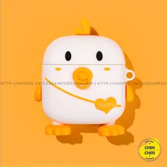 Vỏ Bọc AirPods Silicon Hình Vịt Baby Đeo Túi - Phụ Kiện Độc Đáo Cho AirPods 1 2 PRO