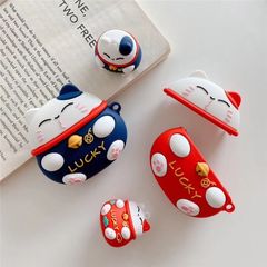 Case AirPods Mèo May Mắn - Vỏ Bọc Silicon Dẻo Cho Hộp Sạc Tai Nghe AirPods 1 2, Phụ Kiện Siêu Cute