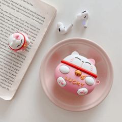Case AirPods Mèo May Mắn - Vỏ Bọc Silicon Dẻo Cho Hộp Sạc Tai Nghe AirPods 1 2, Phụ Kiện Siêu Cute