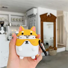 Vỏ Bọc Airpods Silicon Dễ Thương Hình Chó Shiba - Phụ Kiện Hộp Sạc Tai Nghe AirPods 1 2, Chất Liệu Dẻo Bền Bỉ