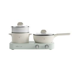 Bếp Từ Đa Năng Bear SB-BD02N - Bộ Đôi Nồi Chảo Chất Liệu Cao Cấp, Điều Chỉnh Nhiệt Độ Độc Lập, Dễ Dàng Vệ Sinh