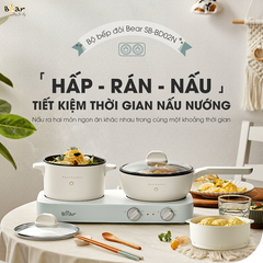 Bếp Từ Đa Năng Bear SB-BD02N - Bộ Đôi Nồi Chảo Chất Liệu Cao Cấp, Điều Chỉnh Nhiệt Độ Độc Lập, Dễ Dàng Vệ Sinh