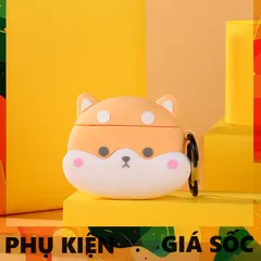 Case Vỏ Bọc Airpods Chó Shiba Inu Dễ Thương - Phụ Kiện Silicon Mềm Cho Hộp Sạc Tai Nghe AirPods 1 2 PRO