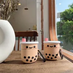 Case Silicone Mềm Vỏ Bao Airpod 1 2 - Trà Sữa Trân Châu Dễ Thương, Vỏ Đựng Tai Nghe Không Dây Airpods 1 2