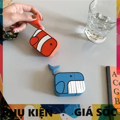 Vỏ Bọc Airpods Silicon Dẻo - Case Airpod Cá Nemo / Cá Voi Chất Lượng Cho AirPods 1 2 - Phụ Kiện Siêu Cute