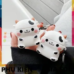 Vỏ Bọc Silicon Dẻo AirPods - Bò Sữa Cute Cho Tai Nghe AirPods 1, 2 và PRO - Phụ Kiện Âm Thanh Thời Trang
