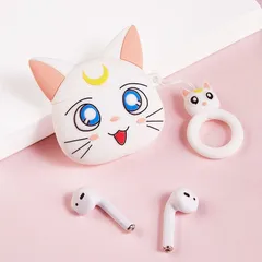 Vỏ Bọc AirPods Mèo Mặt Trăng - Case Silicon Dẻo cho Tai Nghe AirPods 1 2 - Phụ Kiện Thời Trang và Bảo Vệ Hộp Sạc