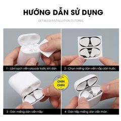 Bộ Phụ Kiện AirPods 1 2 - Vỏ Case Trong Suốt Chống Bụi và Miếng Dán Nam Châm (Báo Đen) Bảo Vệ và Giữ Gìn Tai Nghe