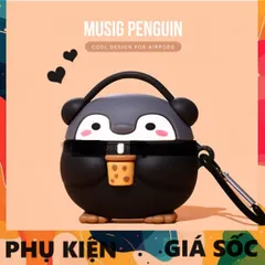 Vỏ Bọc Tai Nghe AirPods Chim Cánh Cụt Trà Sữa Cute - Silicon Dẻo Bảo Vệ Hộp Sạc AirPods 1 2 Chất Lượng Cao