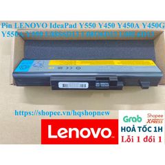 Pin Laptop LENOVO IdeaPad Y550 Y450 Y450A Y450G - 6 Cell Black Battery, New Original Quality Replacement, Fast Warranty Service