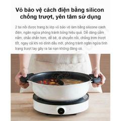 Nồi Lẩu 2 Ngăn 2 Vị Xiaomi Mijia 4L - Nồi Hấp Dẫn Chất Liệu Nhôm Inox 430 An Toàn, Phù Hợp Với Bếp Từ, Dễ Dàng Vệ Sinh