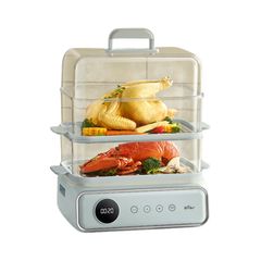 Nồi Hấp Điện Đa Năng Bear DZG-P20W7 21.5L - Thiết Kế 4 Tầng, Chức Năng Đa Dạng, An Toàn Sức Khỏe