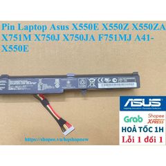 Pin Laptop Asus X550E/X550Z/X550ZA/X751M/X750J/X750JA/F751MJ A41-X550E - Pin 4 Cell Chính Hãng, Màu Đen, Bảo Hành 100%