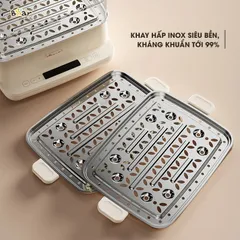 Nồi Hấp Điện Đa Năng Bear SB-NH12L (12L) - 6 Chế Độ Hấp, Kháng Khuẩn 99.9%, Dung Tích 12L, Phù Hợp Mọi Thực Phẩm