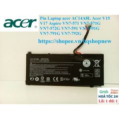 Pin Laptop Acer AC14A8L Cho V15 V17 Aspire VN7-571 VN7-571G 100% Chính Hãng - Bảo Hành Đổi Mới - Đen