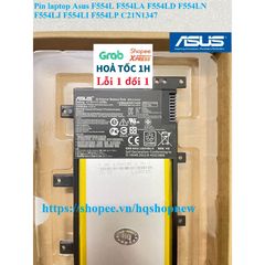 Pin Laptop Asus Chính Hãng C21N1347 Đen - Tương Thích F554L F554LA F554LD F554LN F554LJ F554LI F554LP