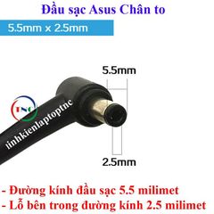 Sạc Laptop Asus X451 X454L F451 F454 X551 X552 X554 X555 - 19V 2.37A, Chân Thường To 5.5mm, Bảo Hành 12 Tháng