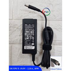 Sạc Laptop Dell 19.5V 2.31A 45W Chân Kim Nhỏ 4.5mm x 3.0mm - Kèm Dây Nguồn, Bảo Hành 12 Tháng, Phù Hợp với Inspiron và XPS