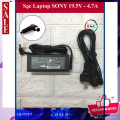 Sạc Laptop Sony 19.5V 4.7A 90W Nhập Khẩu - Adapter Chất Lượng Cao Kèm Dây Nguồn, Bảo Hành 12 Tháng