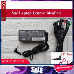 Sạc Laptop Lenovo Idepad 100-15IBY 20V-2.25A Chân Nhỏ - Adapter Chính Hãng, Bảo Hành 12 Tháng, Lỗi 1 Đổi 1