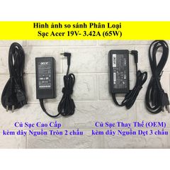 Sạc Laptop Acer 19V 3.42A 65W - Adapter Chất Lượng Cao Kèm Dây Nguồn - Bảo Hành 12 Tháng, Thay Thế OEM