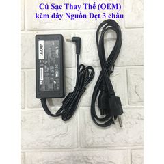 Sạc Laptop Acer 19V 3.42A 65W - Adapter Chất Lượng Cao Kèm Dây Nguồn - Bảo Hành 12 Tháng, Thay Thế OEM