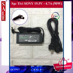 Sạc Adapter Tivi Sony 19.5V 4.7A (90W) - Dùng cho màn <= 43 Inch, kèm dây nguồn, Bảo hành 12 tháng, Chính hãng ZIN